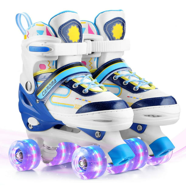 Inline Skates for Kids Girls Boys Beginners 4 Size Adjustable Size with Light Up Wheels for Children. 